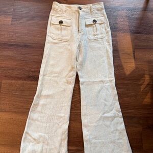 Free people white button pants